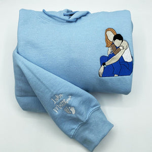 Custom Portrait From Photo Embroidered Sweatshirt For Mom, Personalized Hoodie With Photo, Mother's Day Gift
