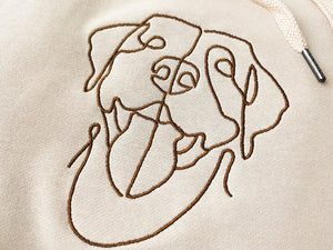Custom Embroidered Pet Hoodie | Minimalist Line Art Dog Sweatshirt | Personalized Gift for Pet Lovers