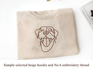 Custom Embroidered Pet Hoodie | Minimalist Line Art Dog Sweatshirt | Personalized Gift for Pet Lovers