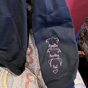 Custom Dog Ear Sweatshirt – Personalized Pet Name Hoodie