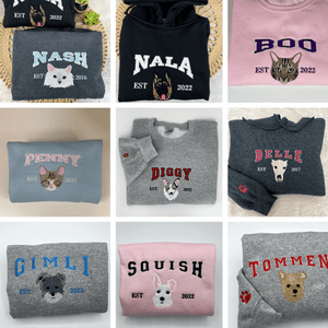 Custom Dog Embroidered Hoodie – Dog Lover Gift