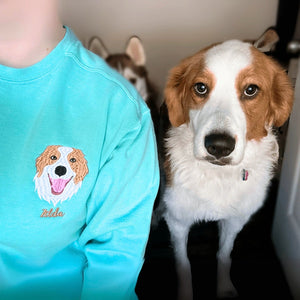 Personalized Dog Sweatshirt | Custom Pet Embroidered Sweatshirt from Photo