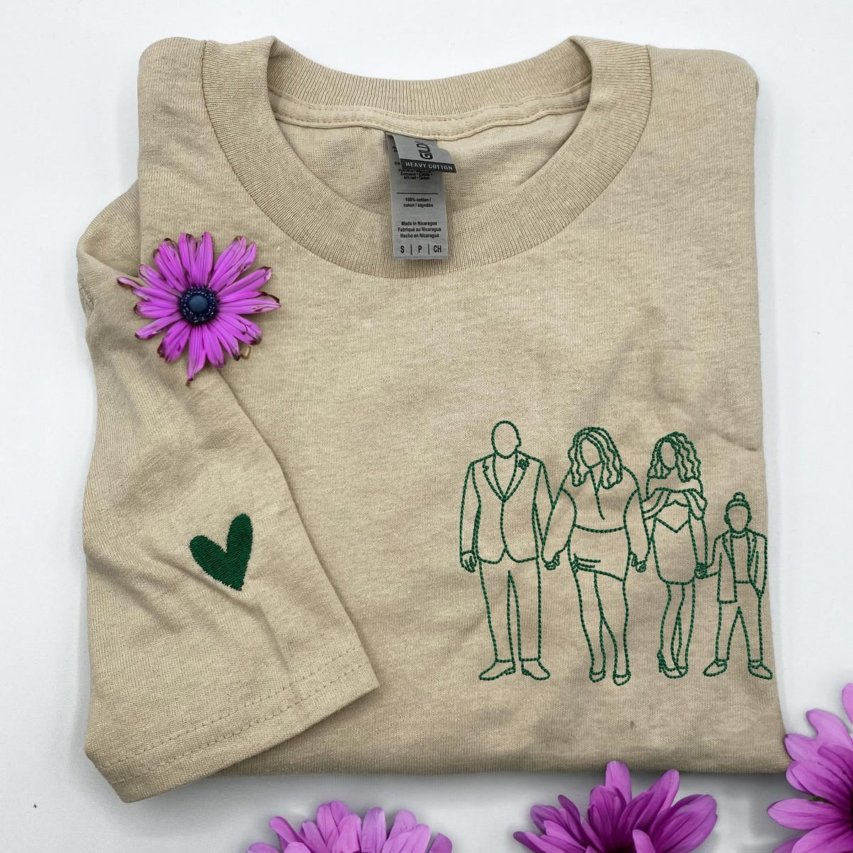 Embroidered Family Portrait from Photo Sweatshirt, Custom Mama Hoodie, Gift For Mom From Daughter, New Mom Gift