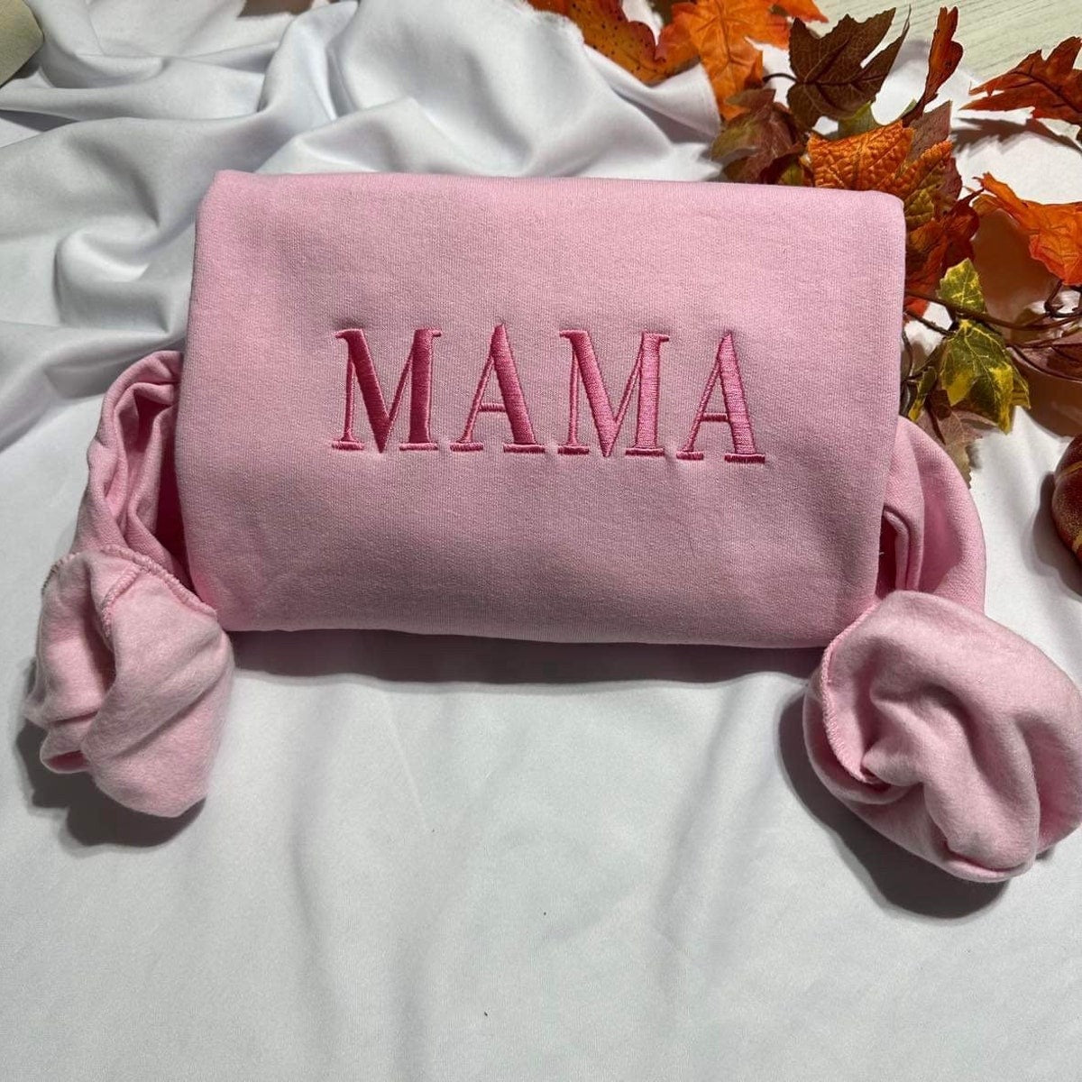 Embroidered MAMA Sweatshirt & Hoodie, Monochromatic Mother's Day Gift. Customizable Mama crewneck, Gift for her
