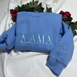 Mom Embroidered Sweatshirt with Est Year, Mama Hoodie, Memorial Gift, Mother's day