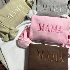Mom Embroidered Sweatshirt with Est Year, Mama Hoodie, Memorial Gift, Mother's day