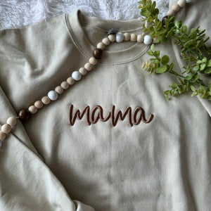Embroidered Mama Sweatshirt - Mother's Day Gift, Gift for Mama, Mom To Be Sweatshirt Gift