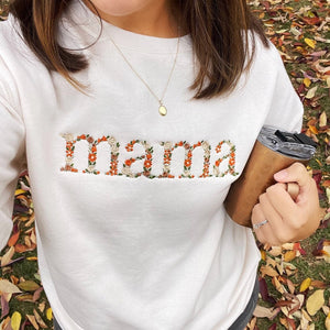 Fall Floral Mama Embroidered Sweatshirt & Hoodie - Mother's Day Gift, Mama Sweater, New Mom Gift, Gift for Mom