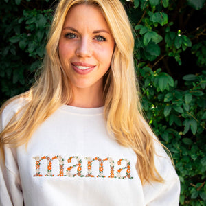 Fall Floral Mama Embroidered Sweatshirt & Hoodie - Mother's Day Gift, Mama Sweater, New Mom Gift, Gift for Mom