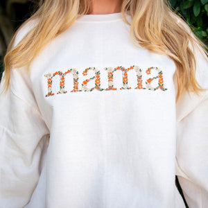 Fall Floral Mama Embroidered Sweatshirt & Hoodie - Mother's Day Gift, Mama Sweater, New Mom Gift, Gift for Mom