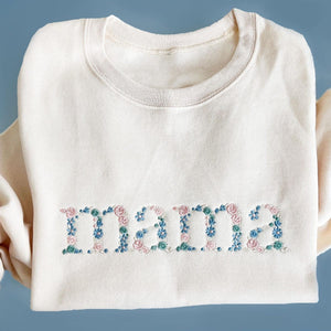 Floral Mama Embroidered Sweatshirt - Mother's Day Gift, Mama Crewneck, New Mom Gift, Gift for Mom