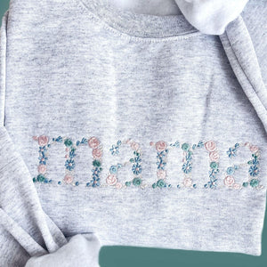 Floral Mama Embroidered Sweatshirt - Mother's Day Gift, Mama Crewneck, New Mom Gift, Gift for Mom
