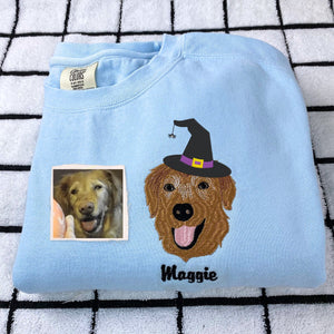 Custom Dog Embroidered Hoodie – Halloween Pet Outfit
