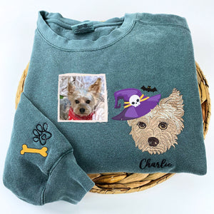Custom Dog Embroidered Hoodie – Halloween Pet Outfit