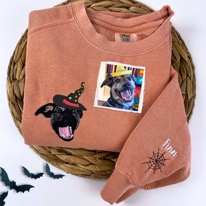 Custom Dog Embroidered Hoodie – Halloween Pet Outfit