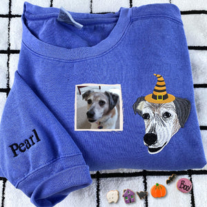 Custom Dog Embroidered Hoodie – Halloween Pet Outfit