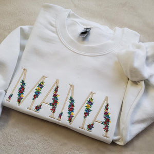Personalized Mama Sweatshirt with Floral Embroidery | Custom Mother’s Day Gift | Embroidered Hoodie for Mom Birthday Present