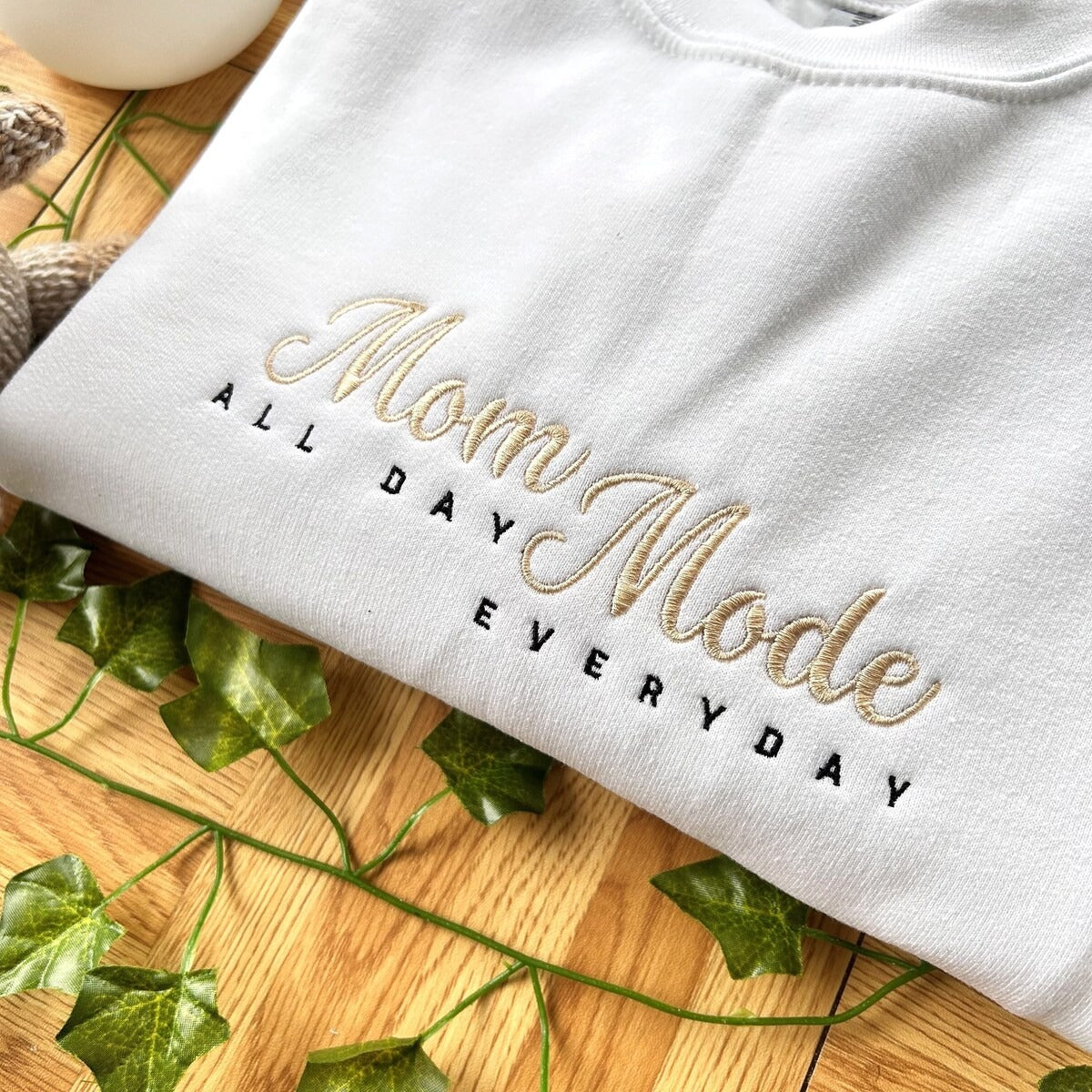 Mom Mode Embroidered Sweatshirt, Hardworking Mum Sweatshirt , Mother's Day Sweatshirt, Gift Ideas For Mums