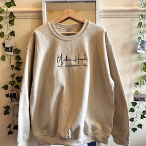 Motherhood University Embroidered Sweatshirt, Mother's Day Sweater, Gift for Mom