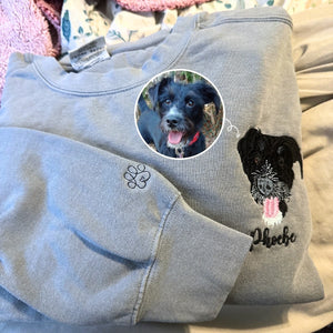 Personalized Dog Sweatshirt | Custom Pet Embroidered Sweatshirt from Photo