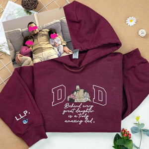 Pet and Owner Sweatshirt, Custom Embroidered Grandma Portrait Hoodie, Christmas Gift For Grandma