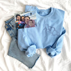 Personalized Family Vacation Sweatshirt, Family Portrait Hoodie, Family Gift on Christmas