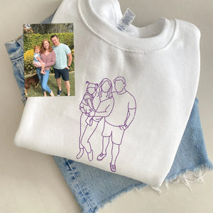 Personalized Family Vacation Sweatshirt, Family Portrait Hoodie, Family Gift on Christmas