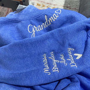 Personalized Grandma Sweatshirt with Kids Name Embroidered - Great Grandma Embroidered Sweatshirt - Mothers Day Gift Ideas for Grandma