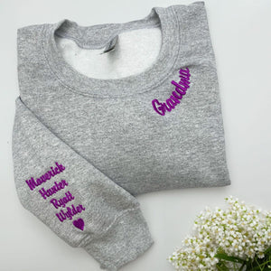 Personalized Grandma Sweatshirt with Kids Name Embroidered - Great Grandma Embroidered Sweatshirt - Mothers Day Gift Ideas for Grandma