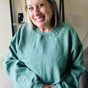 Personalized Grandma Sweatshirt with Kids Name Embroidered - Great Grandma Embroidered Sweatshirt - Mothers Day Gift Ideas for Grandma