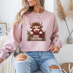 Merry Christmas Cow Christmas Sweatshirt Crewneck
