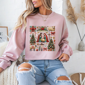 Coquette Jesus Christmas Crewneck Sweatshirt
