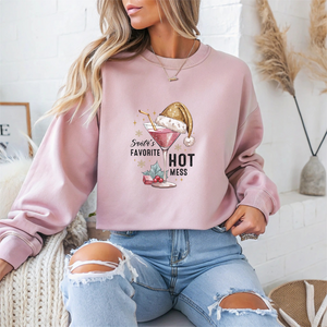 Santa's Favorite Hot Mess Christmas Crewneck Sweatshirt