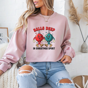 Balls Deep in Spirit Christmas Crewneck Sweatshirt