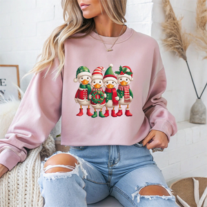 Duck Character Christmas Crewneck Sweatshirt