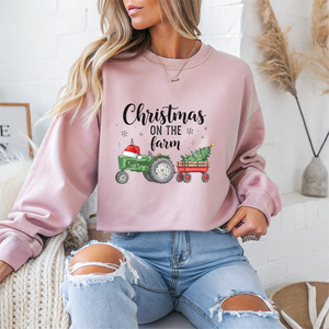 Christmas on the Farm Sweatshirt Christmas Crewneck Sweatshirt