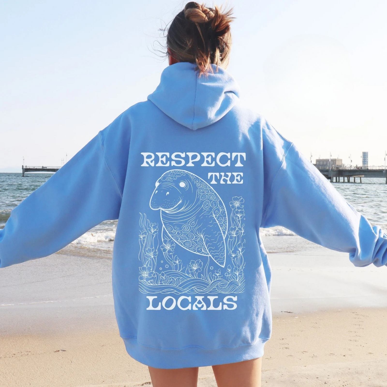 Respect The Locals Manatee Hoodie V4