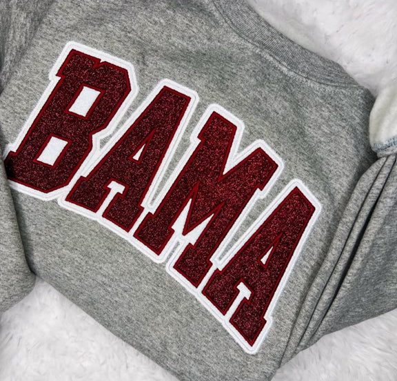Custom Team Glitter Embroidered Sweatshirt – Personalized School &amp; Game Day Spirit Wear