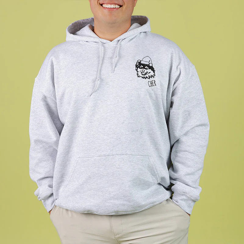 Custom Christmas Pet Portrait Embroidered Sweatshirt