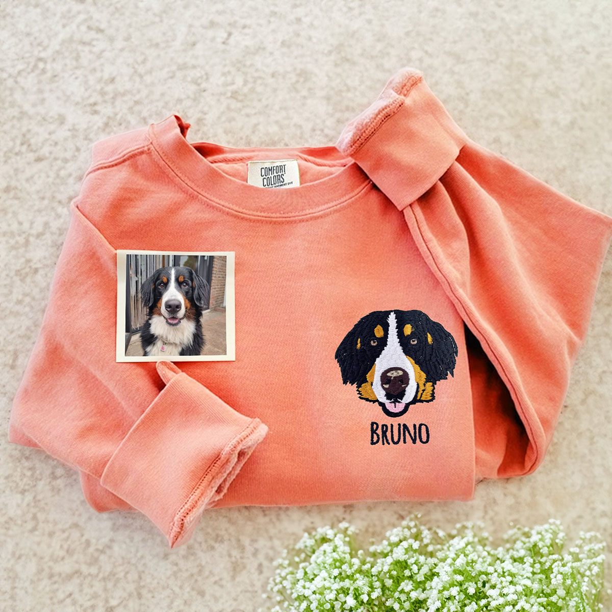 Personalized Dog Sweatshirt | Custom Pet Embroidered Sweatshirt from Photo