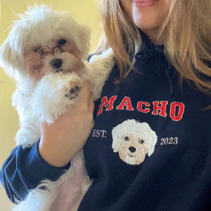 Embroidered Dog Sweatshirt | Sweatshirt with Your Pet's Portrait Photo| Unique Gift for Pet Lovers