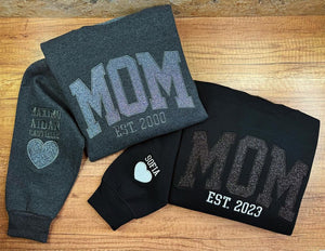 Custom Applique Glitter Mama Sweatshirt/T-shirt