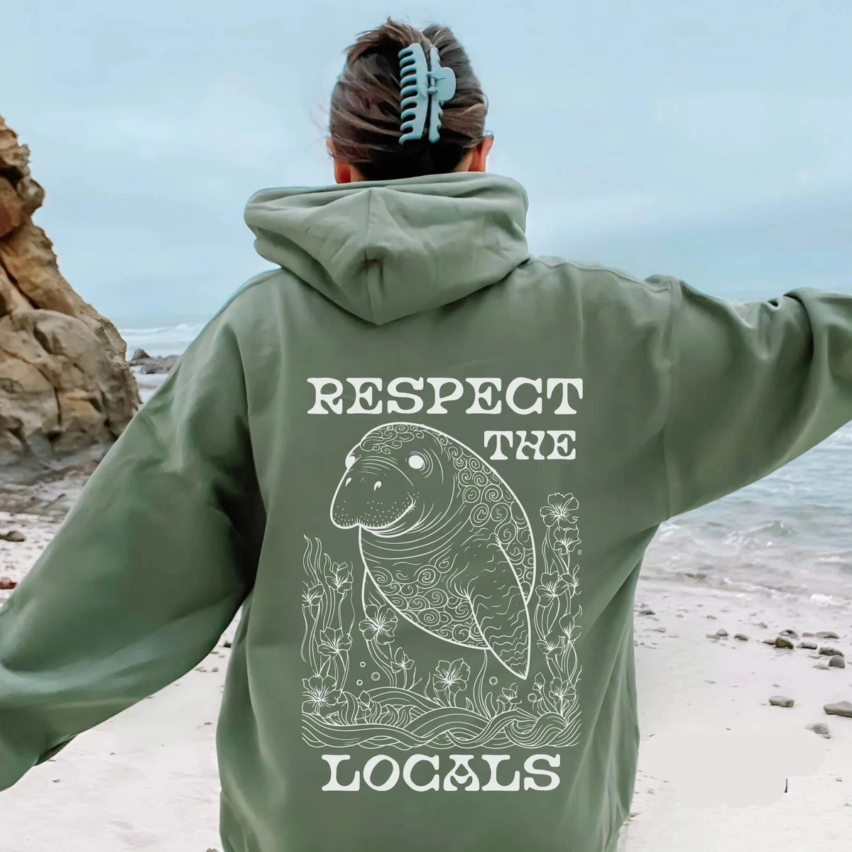 Respect The Locals Manatee Hoodie V4