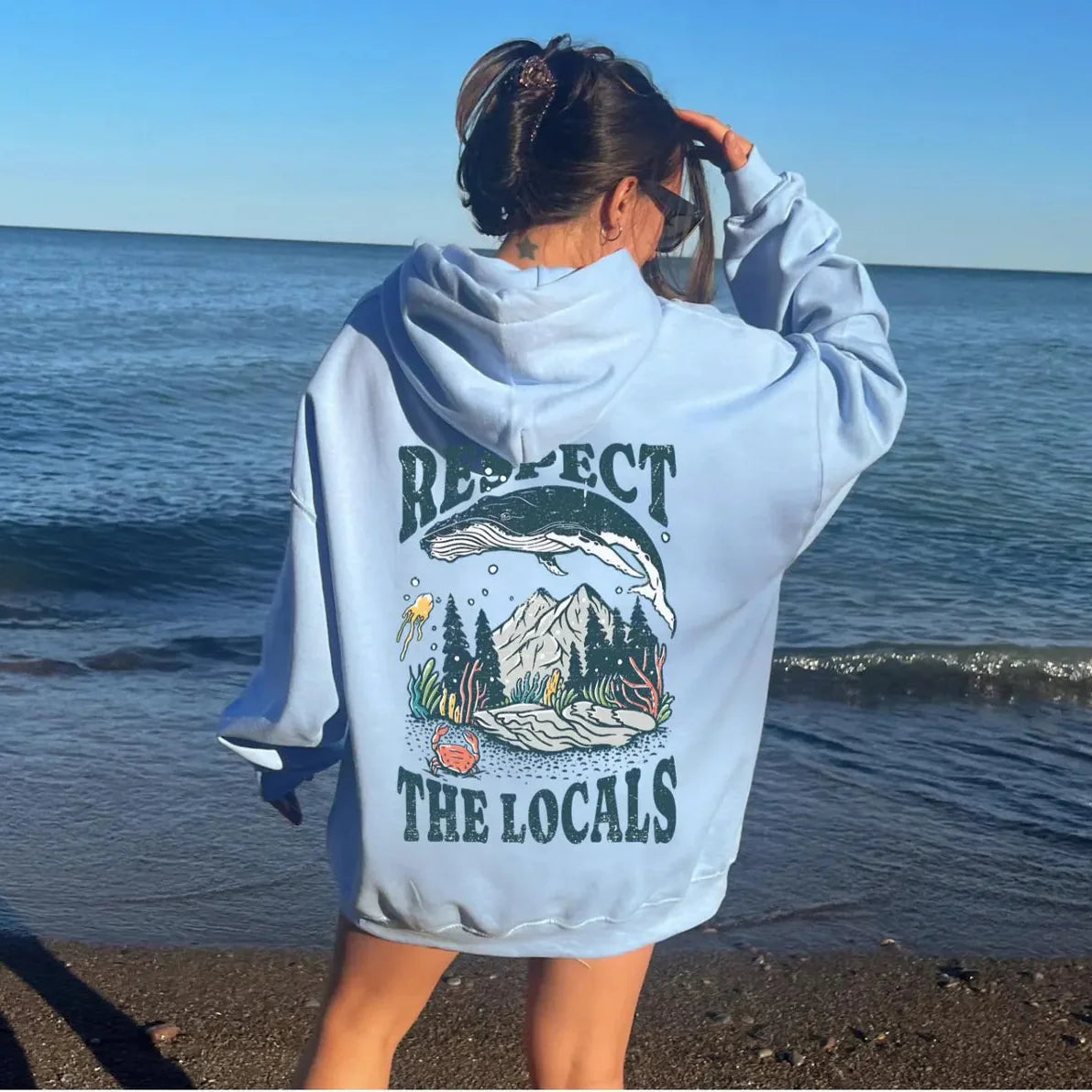 Respect The Locals Whale Hoodie V2