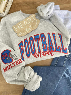 Custom NFL Team Embroidered Football Sweatshirt Personalized Game Day Hoodie