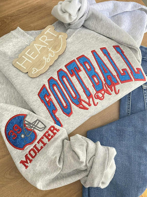 Custom NFL Team Embroidered Football Sweatshirt Personalized Game Day Hoodie