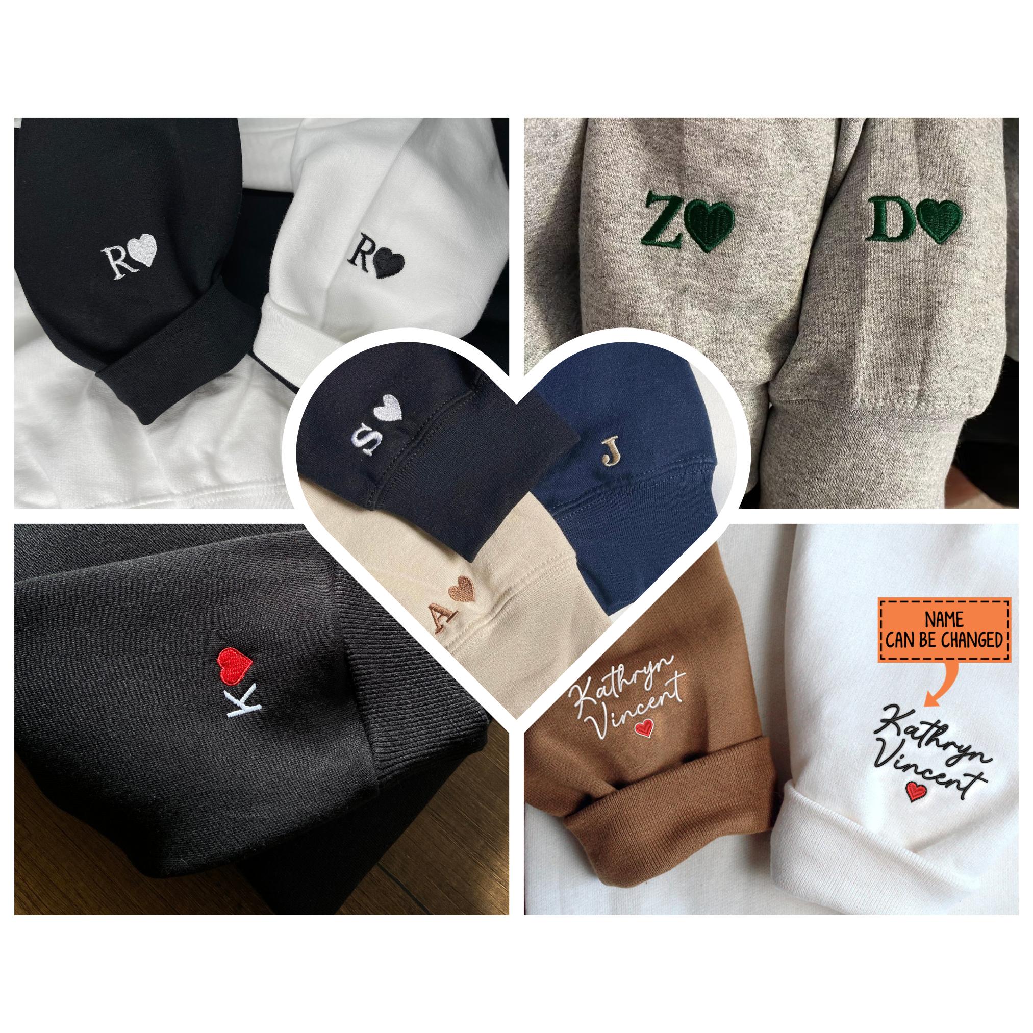 Custom Matching Hoodies for Couples, Playful Cartoon Inspired Embroidered Matching Hoodie